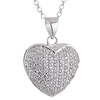 Vinani Pendant Open Heart With White Zirconia 925 Sterling Silver Italy Chain Chain