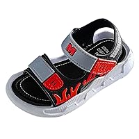 Kids Size 2 Sandals Boys Sandals Summer Beach Shoes Hook Loop Fashion Flame Toddler Boys Sport Sandals