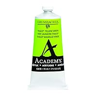 Academy Acrylic Paint, Gloss, 90ml/3 oz Metal Tube, Thalo Yellow Green