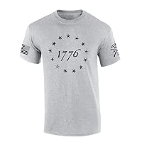 Patriot Pride Mens Patriotic T-Shirt Betsy Ross 1776 American Flag Mens Short Sleeve Tshirt Graphic Tee