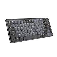 Logitech MX Mechanical Mini for Mac Wireless Illuminated Keyboard, Low-Profile Switches, Tactile Quiet Keys, Bluetooth, USB-C, Apple, iPad - Space Grey - With Free Adobe Creative Cloud Subscription
