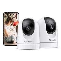2K Indoor Security Camera-Baby Monitor with 2.4G WiFi Camera and Audio, Siren/Night Vision for Home/Pet/Nanny/Cat, 24/7 SD Card Storage, Cloud (Optional), Compatible with Alexa & Google Home, D1 2P