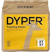 DYPER Viscose from Bamboo Toddler Potty Training Pants Girls & Boys Size 2T-3T, Honest Ingredients, Day & Overnight, Made with Plant-Based* Materials, Hypoallergenic for Sensitive Skin, Unscented 26Ct