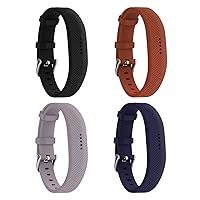 Compatible with Fitbit Flex 2 Bands, With Watch Buckle Comfortable Soft Silicone Wristband Adjustable Sport Strap Replacement for Fitbit Flex 2 Fitness Tracker (4 Pack)