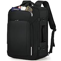 RAINSMORE Travel Backpack for Men Women 40L Carry On Backpack Airline Approved 17 Inch Large Laptop Backpack Waterproof Luggage Computer Daypack Business College Weekender Overnight Backpack Black