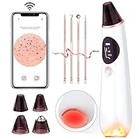 Blackhead-Remover-Pore-Vacuum-with-Camera - Acne Extractor Hot Compress WiFi HD Camera with Facial Pore Extractor with 4 Probes and 3 Adjustable Suction 170°Wide Angle USB Rechargeable for All Skin