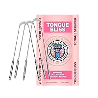 Bague Tongue Scraper for Adults Stainless steel for Managing Oral hygiene Reduces Bad Breath Comfortable & Flexible Handle Easy & Safe to Use pack of 3