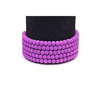 Frosted Glass Beads Magenta Rubber-Tone Beads 10mm Round Sold per pkg of 2x32inch (168 Beads)