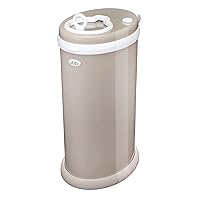 Ubbi Steel Diaper Pail, Odor Locking, No Special Bag Required, Award-Winning, Registry Must-Have, Taupe