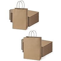 BagDream 5inch Small and 10inch Large Gift Bags 200Pcs Brown Paper Bags with Handles Bulk