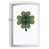 Lighter: Four Leaf Clover - Brushed Chrome 79113