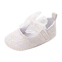Girl Sneaker Spring and Summer Children Baby Toddler Shoes Girls Casual Shoes Lightweight Flat Sole Solid Color White Breathable Comfortable Bow Knot Toddler Shoes Girls Size 6