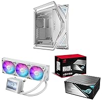 ASUS ROG Hyperion GR701 EATX Full-Tower Computer case & ROG Ryujin III 360 ARGB WHT All-in-one Liquid CPU Cooler & Thor 1200W Platinum II