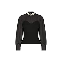 Margaux Embellished Pullover Evening Shirt (One-Size) Black