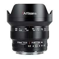 7artisans MF 7.5mm F3.5 APS-C 205° Ultra Wide-Angle Manual Fisheye Lens, Compatible with Canon EF DSLR Lens for 80D 200D Black
