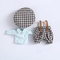 Doll Clothes Lovely Lattice Shirt and hat and Skirt or Pants for Ob11,Mollys,1/12 BJD Doll Accessories (blue1)