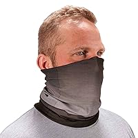 Ergodyne Chill Its 6485 Neck Gaiter, Multiple Ways to Wear Headband, Sweat-Wicking Light Gray Fade