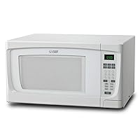 COMMERCIAL CHEF 1.6 Cubic Foot Microwave with 10 Power Levels, Small Microwave with Push Button, 1000 Watt Microwave with Digital Control Panels, Countertop Microwave with Timer, White