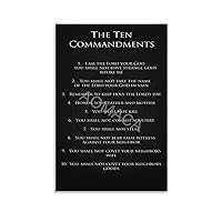 Ten Commandments Art Bible Verse Poster Religious Poster Wall Decorative Poster Canvas Poster (15) Canvas Painting Posters And Prints Wall Art Pictures for Living Room Bedroom Decor 12x18inch(30x45cm