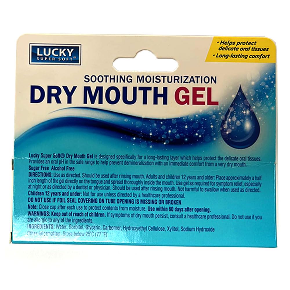 2 Pk Dry Mouth Moisturizing Oral Gel Soothing Relief Sugar Free Unflavored 0.5oz Fast Acting Alcohol Free Mouth Moisturization with Xylitol Immediate Comfort