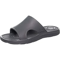 totes Men's Everywear Ara Vented Slide Sandal: All-Day comfort in a Lightweight and Springy Design, Flexible Waterproof Contoured Footbed, Durable Scuff Resistants, Perfect for the Beach or Pool