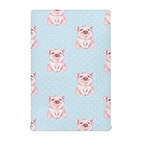 Cute Pig Crib Sheets for Boys Girls Pack and Play Sheets Portable Mini Crib Sheets Fitted Crib Sheet for Standard Crib and Toddler Mattresses Baby Crib Sheets for Girls Boys, 39x27IN