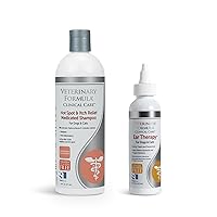 Veterinary Formula Clinical Care Hot Spot & Itch Relief Medicated Shampoo for Dogs and Cats (16oz) + Veterinary Formula Clinical Care Ear Therapy for Dogs and Cats (4 oz.)