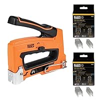 Klein Tools 80154 Heavy-Duty Cable Stapler with 600 Insulated Staples, 2 Packs, 300 x 5/16-Inch and 300 x 11/32-Inch