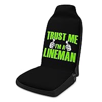 Trust Me I'm A Lineman Printed Car Seat Covers Universal Auto Front Seats Protector with Pockets Fits for Most Cars