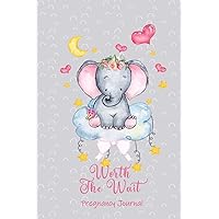 Worth the Wait: Pregnancy Journal. Baby Girl Elephant, Sweet Dreams Gray