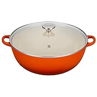 Le Creuset Enameled Cast Iron Chef's Oven with Glass Lid, 7.5 qt., Flame