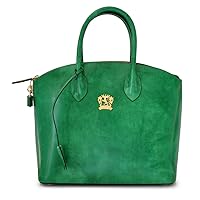 Pratesi Leather, Leather Bag for Women Versilia R Woman Bag - Radica Emerald