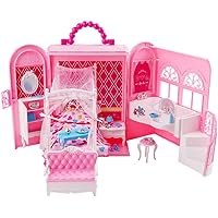 deAO Doll Houses Portable Backpack for Girls Toy House Baby Dollhouse Bedroom Furniture for 3 to 8 Years Olds Toddler Kids…
