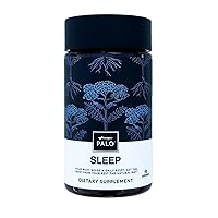 PALO Sleep and Stress Support Supplement Melatonin Free with Organic Valerian Root, L-Theanine, Magnesium, Chamomile, Lemon Balm, Passionflower, Hops and More - 90 Vegan Capsules