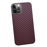 Carbon Fiber Case for iPhone 15Pro Max/15 Pro/15 Plus/15 Ultra Slim and Light Military Grade Drop Protection Shockproof Phone Cover (Red,15)