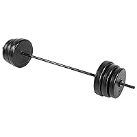 Signature Fitness 100-Pound Weight Set for Home Gym with Six Plates and Optional 1x 5FT Standard Barbell with Locks