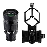 SVBONY Universal Cell Phone Adapter Mount Bundle with SVBONY Zoom Eyepiece 7 to 21mm 1.25 inch Telescope Eyepiece for Astronomic Telescopes
