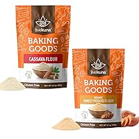 LiveKuna - Cassava & Orange Sweet Potato Flour Bundle, Gluten-Free Alternative for Baking Bread, Tortillas, Soups, Sauces, Versatile & Delicious (15oz)