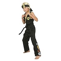 Kids Black Cobra Kai Costume Boys, Sleeveless Karate Gi Uniform Halloween Outfit
