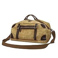Travel Bag Rucksack Waterproof Canvas Leather Backpack Duffel Weekender Bag Carry On Bag with Laptop Compartment (Yellow)