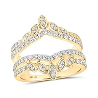 The Diamond Deal 14kt Yellow Gold Womens Round Diamond Wrap Enhancer Wedding Band 1 Cttw