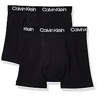 Calvin Klein Little Boy's Kids Modern Cotton Assorted Boxer Briefs Underwear, Multipack, 2 Pack-Black, Black, 4-5