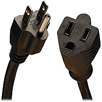 Tripp Lite Power Cord Extension Cable, Heavy Duty, 14AWG, 5-15P to 5-15R, 15A, 25' (P024-025) black