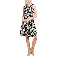 Karl Lagerfeld Paris Women's Printed Dress with Lace Detail