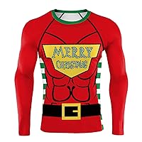 YiZYiF Men's T-Shirt 3D Print O Neck Long Sleeve Funny Tops Novelty Christmas Shirt Cosume