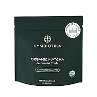 CYMBIOTIKA Japanese Organic Matcha Green Tea Powder, Gluten Free & Vegan Authentic Ceremonial Grade Matcha Mix for Natural Energy Antioxidants, Focus, Anti Aging & Metabolism Support, 30 Servings