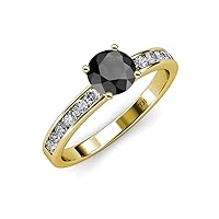 Black Diamond & Natural Diamond Engagement Ring 1.72 ctw 14K Gold