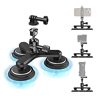 SMALLRIG Triple Magnetic Camera Mount for Gopro, Car Camera Mount Outside for Action Cameras, with Anti Deflection Pin Ball Head 4468