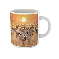 Coffee Mug Zebra at Sunset in the Serengeti National Park Africa 11 Oz Ceramic Tea Cup Mugs Best Gift Or Souvenir For Family Friends Coworkers