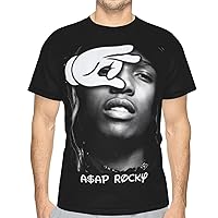 ASAP Rapper Rocky Singer T Shirt Man's Classic Sports Tee Crew Neck Short Sleeve Clothes Black